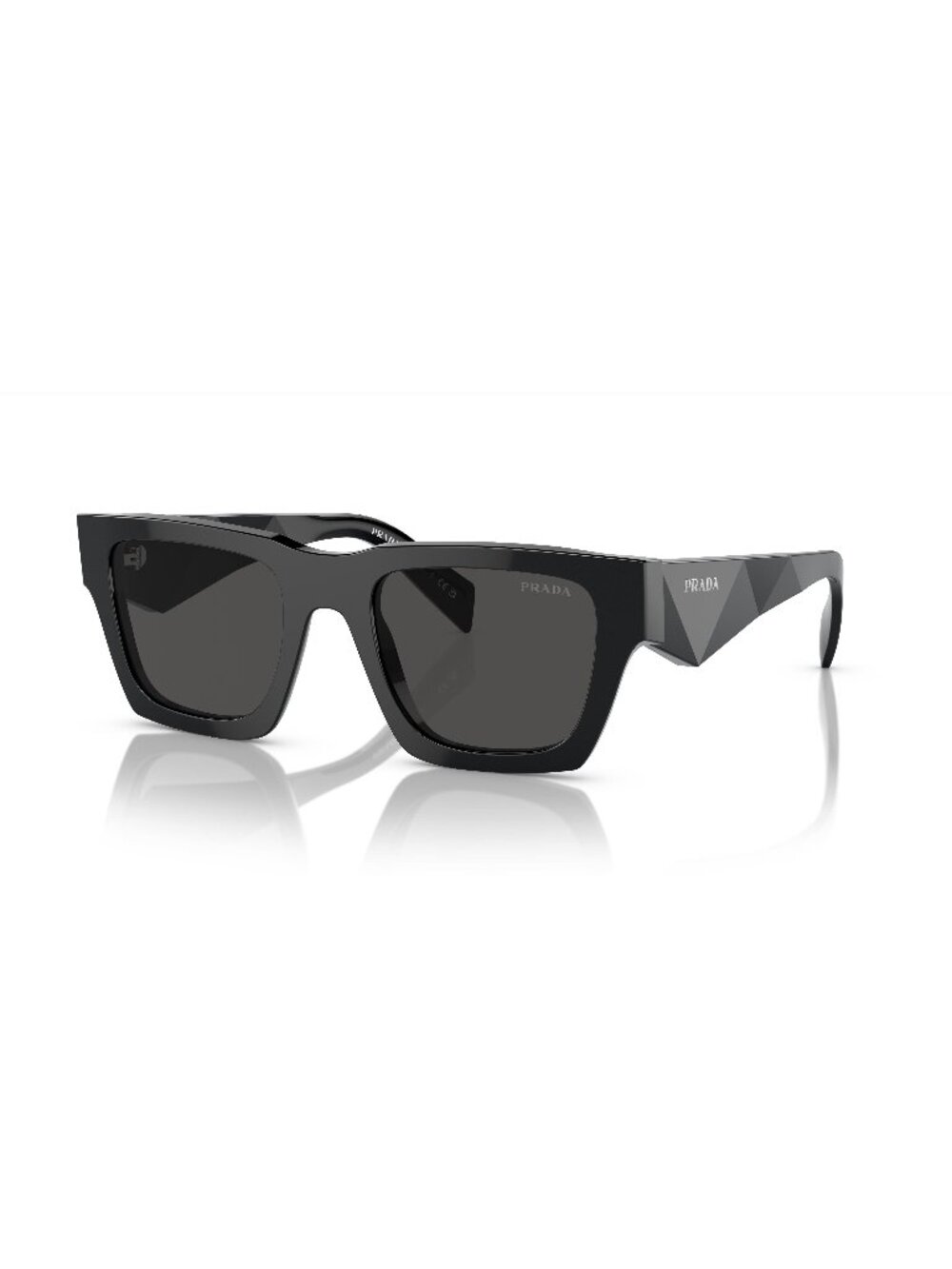 New Prada Men's Sunglasses Black Butterfly Grey Lens Acetate Frame PR A06S 50